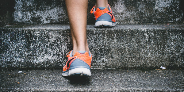 walking stairs to meet step count on fitness trackers