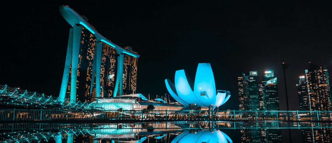 The famous tourist attraction - Marina bay sands