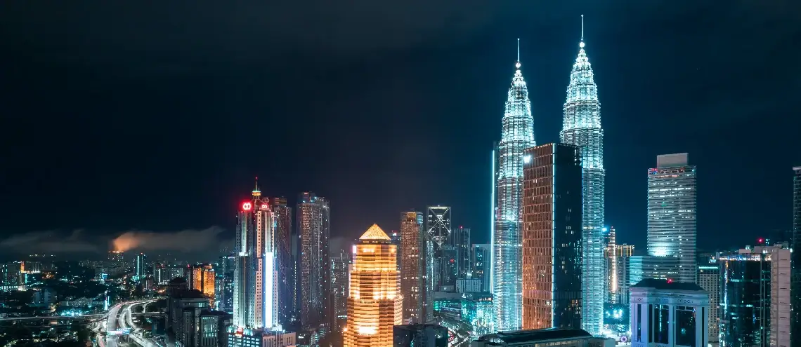 A night view of Malaysia's skyline