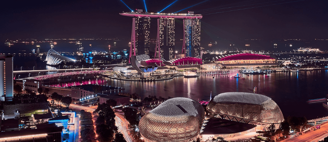 highrise building at nigth singapore